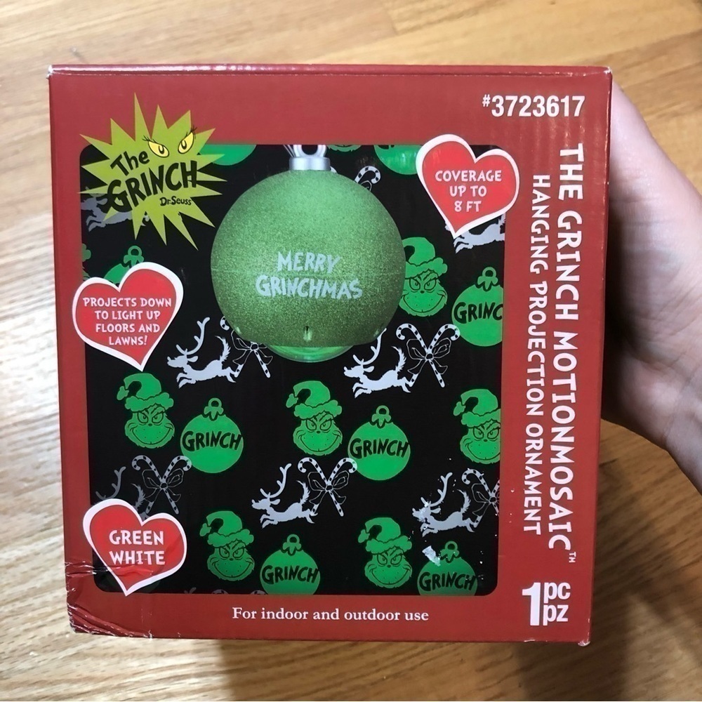 The Grinch Motion Mosaic Hanging Projection Ornament NEW Christmas Green